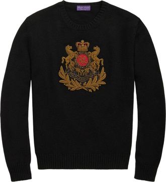 Ralph Lauren Purple Label Maglione con ricamo - Nero