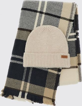 Barbour Set regalo da due pezzi con sciarpa e cappello in fantasia tartan