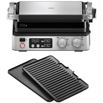 Braun MultiGrill 7 cg 7040, Griglia Elettrica con Controllo Elettronico, 2 Termostati Indipendenti, 3 Posizioni di Cottura, Piastre Lavabili in