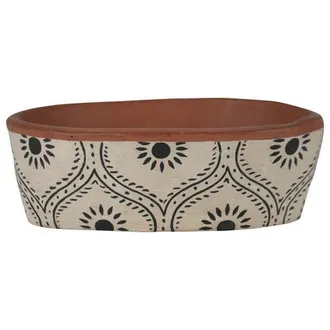 Foreside Home And Garden Natural Handpainted Terracotta Vase in Brown at Nordstrom