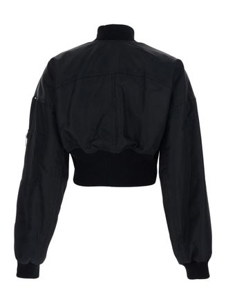 Sportmax Womens Crop Jacket Black Tech Fabric Polyamide Coat