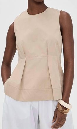 Vince Crew Neck Paneled Top In Wheatstone