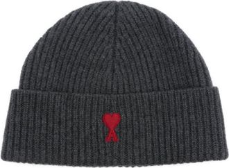 Ami Grey Textured Beanie Hat