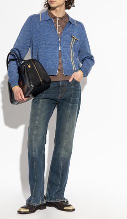 Versace Long-sleeve Polo, Mens, Brown