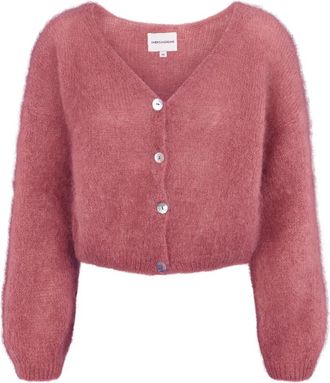 Americandreams Cornelia Cropped Cardigan - Dames - Vesten - Roze - L - Wol - Truien & Vesten