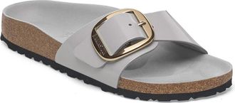 Birkenstock Womens Madrid Big Buckle Sandal In High Shine Stone Coin