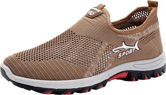 Generic Fashionable Breathable Canvas Mens Casual Shoes Mens Vegan Shoes Casual (Khaki, 8.5)