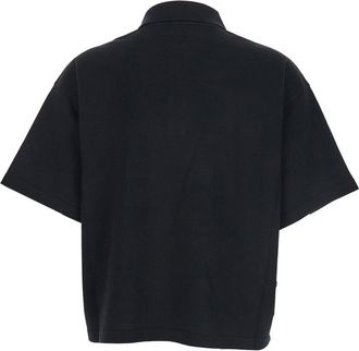 Saint Laurent Womens Oversize Polo Shirt With Classic Collar Black Cotton T-Shirts & Jerseys