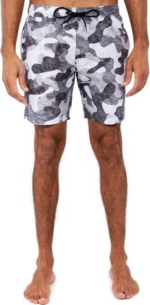 Brooklyn Brigade Slim Fit Camo Swim Trunks in Grey at Nordstrom, Size Xx-Large