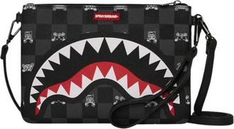 Sprayground Bags, male, Black, Size: ONE SIZE Peeking Character Check Crossover Clutch