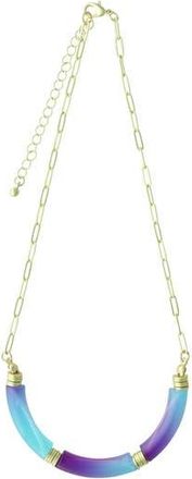 Olivia Welles Gold Plated Peyton Gradient Necklace in Worn Gold /Blue at Nordstrom Rack