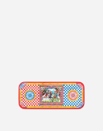 Dolce & Gabbana Wooden Tray Small - Rectangular Multicolor Onesize