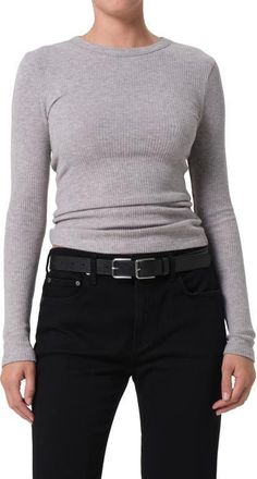 Citizens Of Humanity Bina Rib Crewneck Sweater in Heather Grey at Nordstrom, Size X-Small