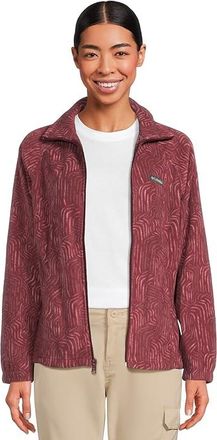 Columbia Bentontm Springs Printed Full Zip Womens Coat Rich Wine Flowfalls : 2XL, Fleece/Polyester