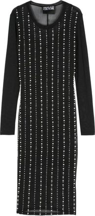 Versace Jeans Couture Embellished Midi Dress - Dames - Feestkleedjes - Zwart - S - Polyester - Kleedjes