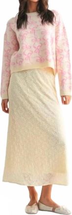 Wishlist Lace Reverie Midi Skirt In Cream