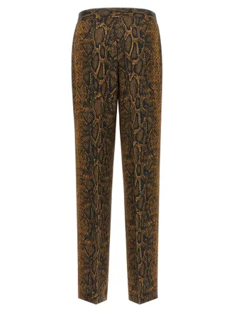 Twin-Set Python Print Trousers - Camel