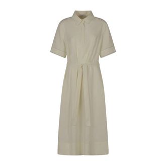 PESERICO Tela di lino leggera tinto pezza - Dames - Shirt Kleedjes - Wit - L - Linnen - Kleedjes