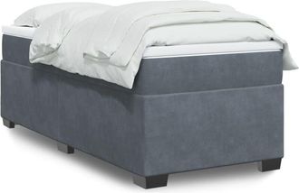 vidaXL Cama Box Spring Con Colch&oacute;n Terciopelo Gris Oscuro 80x200 Cm Vidaxl