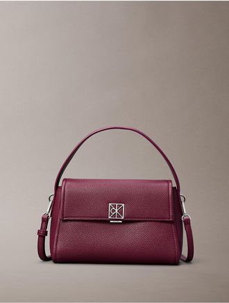 Calvin Klein Womens Emblem Logo Hardware Pebble Shoulder Bag - Pink