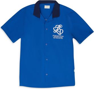 Aim&eacute; Leon Dore Blue SS Bowling Shirt