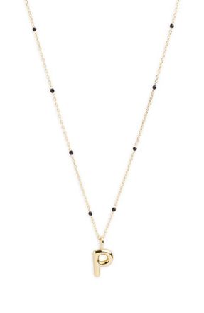 Argento Vivo Initial Pendant Necklace in Gold P at Nordstrom