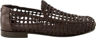Fendi Loafers, male, Brown, Size: 11 US Braided Leather Loafer