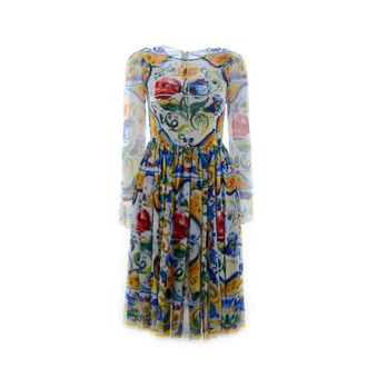 Dolce & Gabbana White Silk Casual Womens Dress