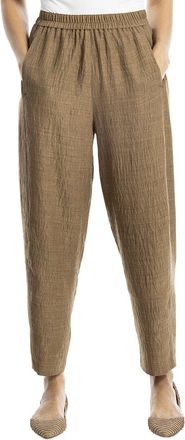 Max Studio Two-Tone Textured Woven Linen-Blend Pant