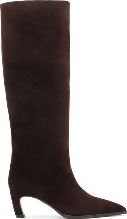 Kazar Schoenen, Dames, Bruin, 37 EU, Suède, Hoge Suede Instaplaarzen