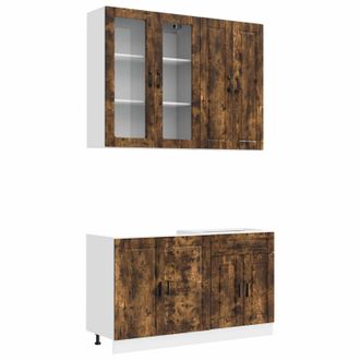 vidaXL Unidad De Cocina Porto 4 Uds. Roble Ahumado Vidaxl