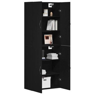 Berkfield Home Elegant Cabinets 2 pcs Black Oak 69, 5x34x180 cm Engineered Wood | Size: 5 x 34 x 180 cm