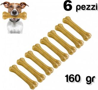 Trade Shop Trade Shop - 6 Pz Snack A Forma Di Osso Antistress Per Cani Di Piccola Media Taglia 8 Cm