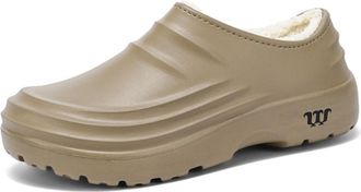 Generic Armadillo Clogs for Women Men Fur Lined Garden Clogs Unisex Warm Waterproof Non-Slip Kitchen Nurses Work Shoes Light Comfortable House Home Bedroom Sl