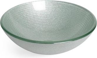 Saniclass Pesca Mela Waskom - 42x14,5cm - rond - gehard glas - wit grijs