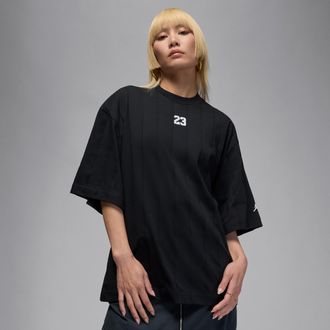 Nike Jordan Womens Jordan Brooklyn Loose-Fit Top in Black | HV0399-010