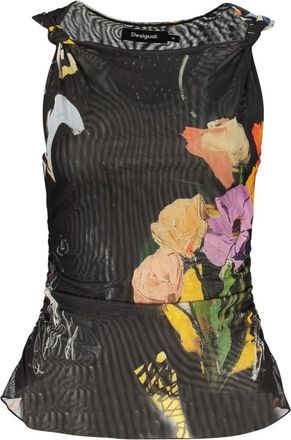Desigual Bruselas Tank Top - Dames - Tops zonder mouwen - Zwart - S - Polyester - Tops