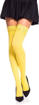 Romartex Opaque 40 Denier Microfibre Hold Ups Stockings, XL, yellow