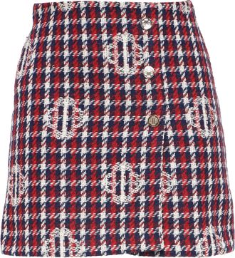 Maje Clover Plaid Jacquard Skirt in Multicolor Acrylic