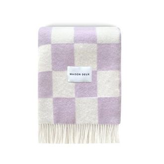 Maison Deux Checkerboard Blanket in Light/pastel Purple at Nordstrom, Size Medium