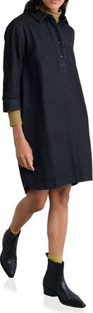 Seasalt Cornwall Guidebook Organic Cotton & Linen Denim Shirtdress in Dark Wash at Nordstrom, Size 10 Us