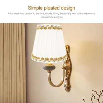 OEM 6 Pantallas De L&aacute;mpara De Tela Plisada Con Clips Para L&aacute;mparas De Mesa Y De Pared - Juego De Piezas De Repuesto Decorativas Para Un Ambiente Acogedor