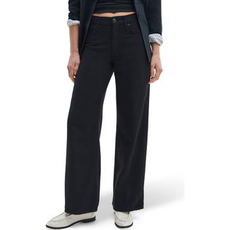 Rag & Bone Featherweight Andi High Waist Wide Leg Jeans in Black at Nordstrom, Size 24