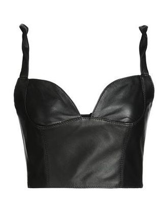 8 by YOOX LEATHER BRALLETTE TOP