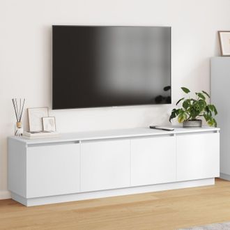 Berkfield Home TV cabinet with LED White 180x38x49 cm Engineered Wood | Size: 180 x 38 x 49 cm