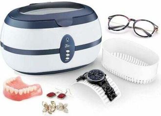 Gabrielle Limpiador Ultras&oacute;nico De 600 Ml Para El Hogar Con Cesta De Limpieza Y Soporte Autom&aacute;tico. Limpieza Profesional De Joyas, Gafas, Pr&oacute;tesis Dentales, Cd 