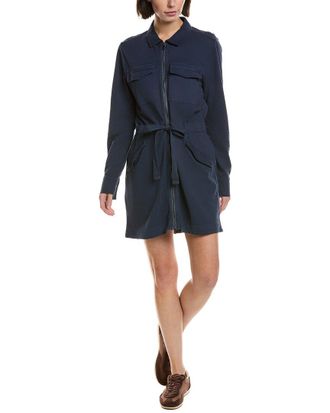 Grey State Front Zip Shirtdress