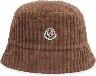 Moncler Logo Corduroy Bucket hat - Beige - L (UK14 / L)