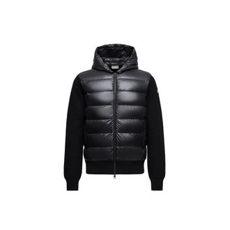 Moncler Moncler Padded Wool Zip-up Hoodie, Men, Black, Size: 3xl