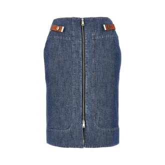 Fendi Chabray skirt with leather tabs Woman 40